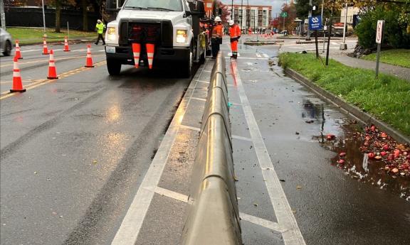 Adding protective barriers to Columbian Way